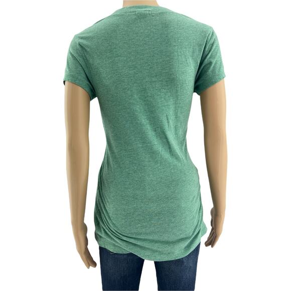 Zenna Outfitters (M) Green Spacedye V Neck Short Sleeve Layering Tee Shirt - Picture 5 of 6